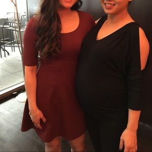 Maroon fit and flare LuLu’s dress